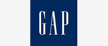 The iconic GAP logo with white letters on a blue background.