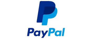 PayPal logo with overlapping blue P letters.